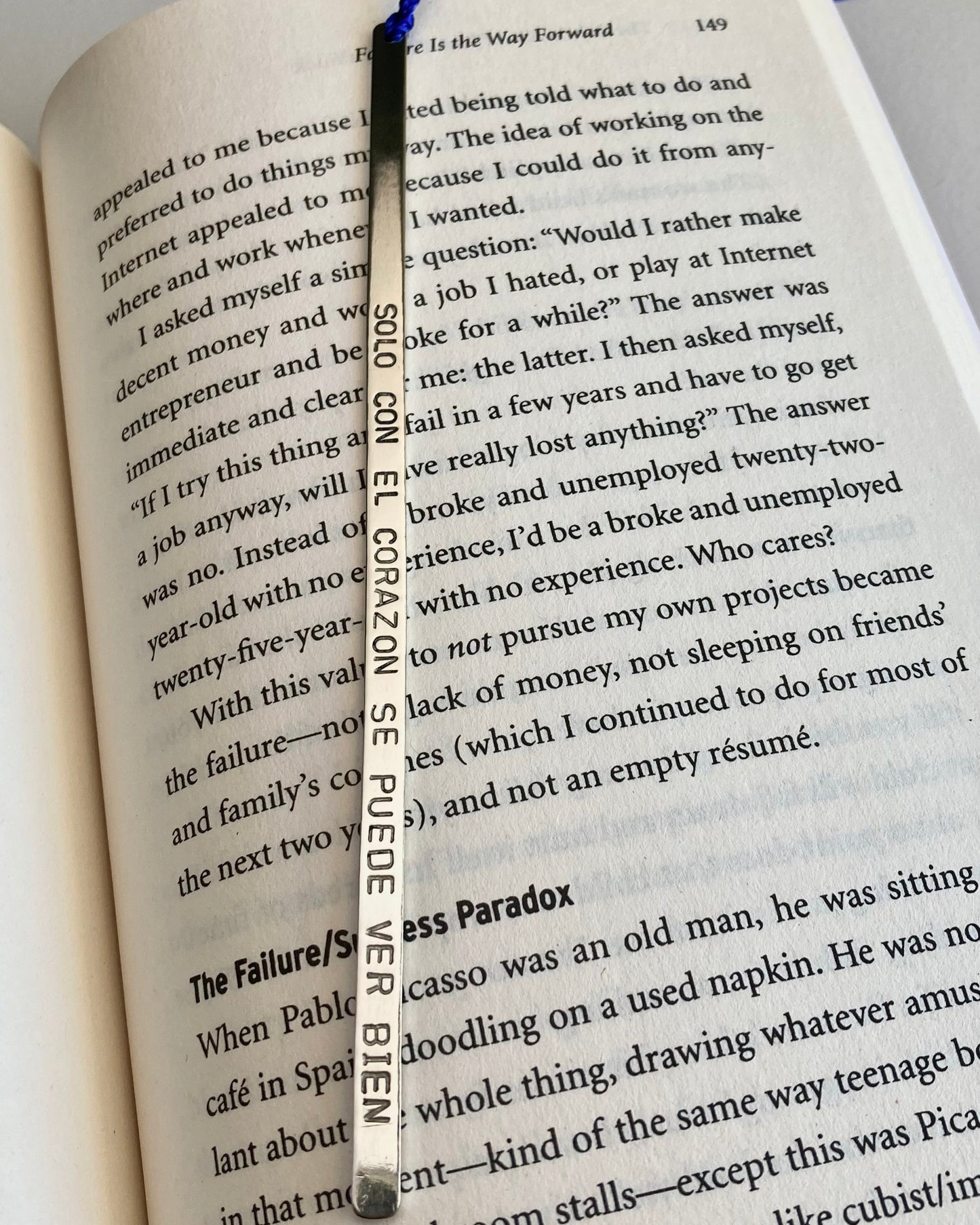 Señalador de libro fino personalizado en alpaca