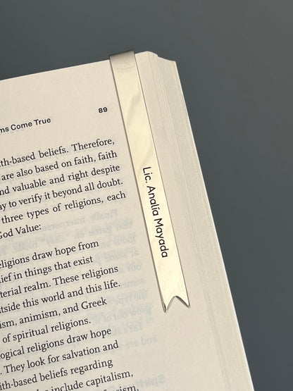 Marcador de libro ancho personalizado en alpaca