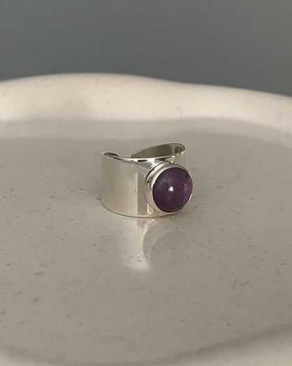 Anillo amatista ancho