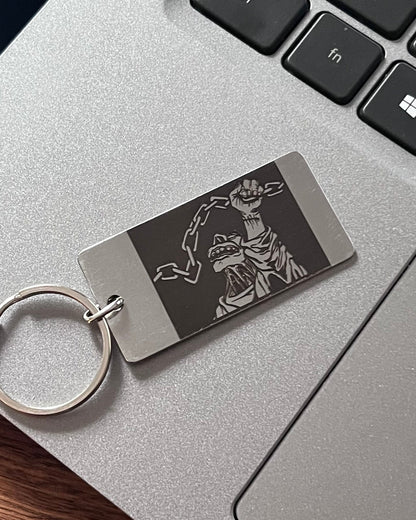 Llavero de acero rectangular