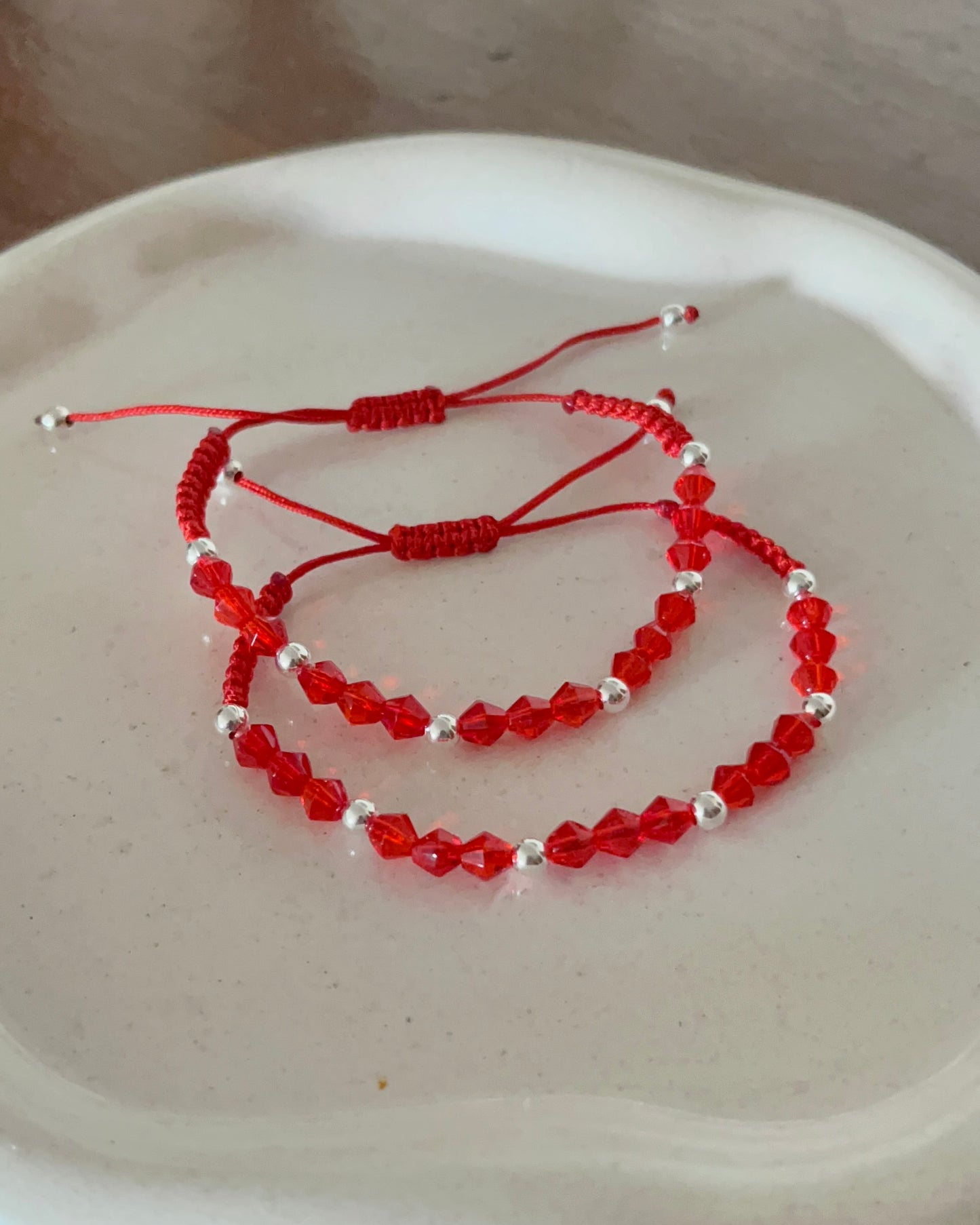Pulsera bolitas de plata y cristal checo