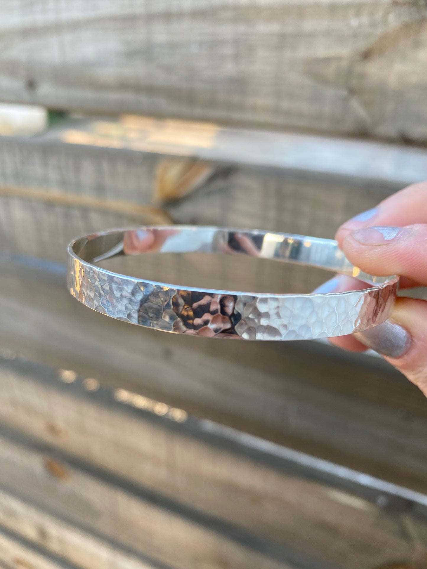 Esclava martillada 1 cm