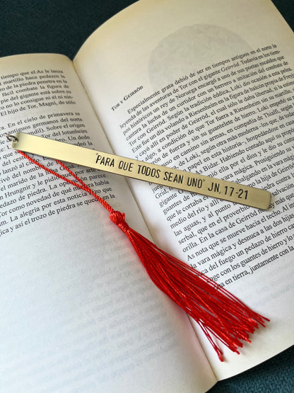 Señalador de libro con borla personalizado en alpaca