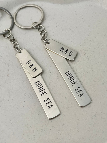 Llavero personalizado en alpaca - 2 chapitas