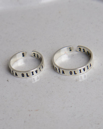 Anillo cinta grabado