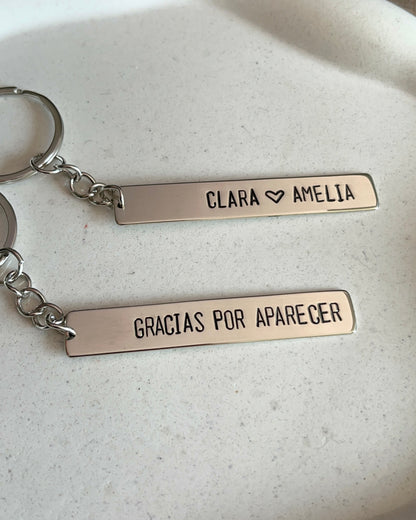 Llavero personalizado en alpaca - 1 chapita