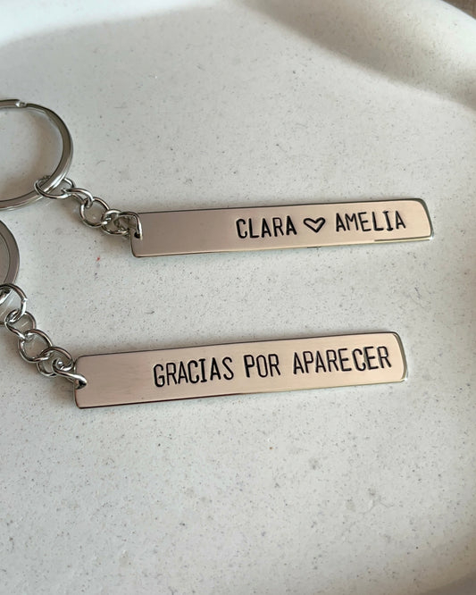 Llavero personalizado en alpaca - 1 chapita