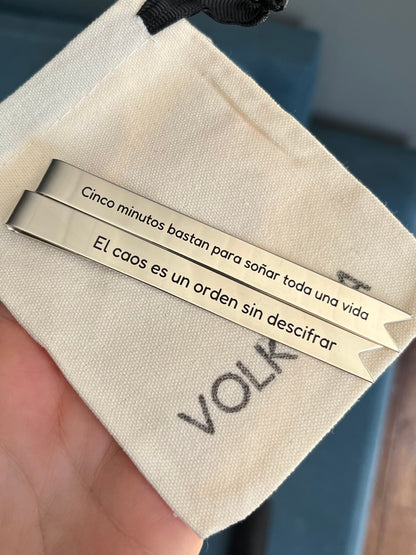 Marcador de libro ancho personalizado en alpaca