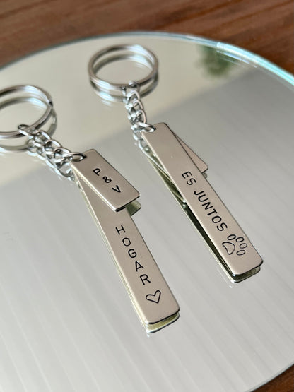 Llavero personalizado en alpaca - 2 chapitas