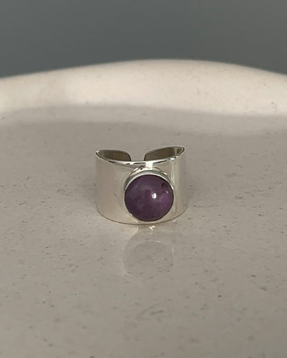 Anillo amatista ancho
