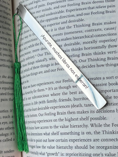Marcador de libro con borla personalizado en alpaca