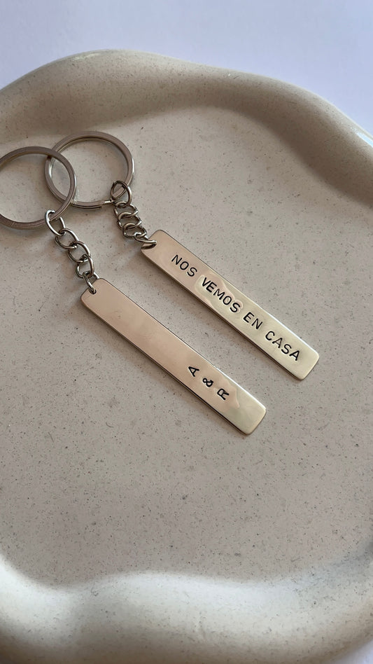 Llavero personalizado en alpaca - 1 chapita