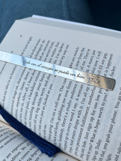 Marcador de libro con borla personalizado en alpaca