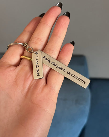 Llavero personalizado en alpaca - 2 chapitas