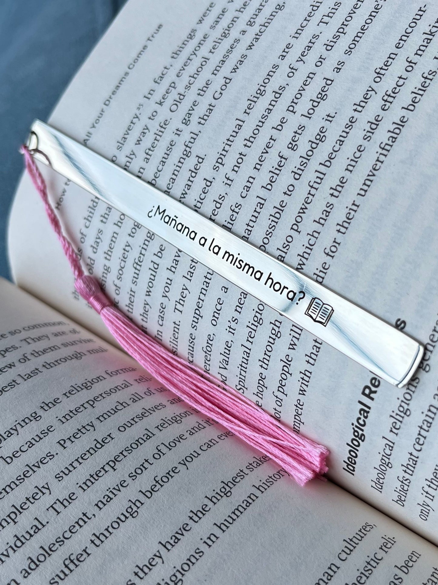 Marcador de libro con borla personalizado en alpaca