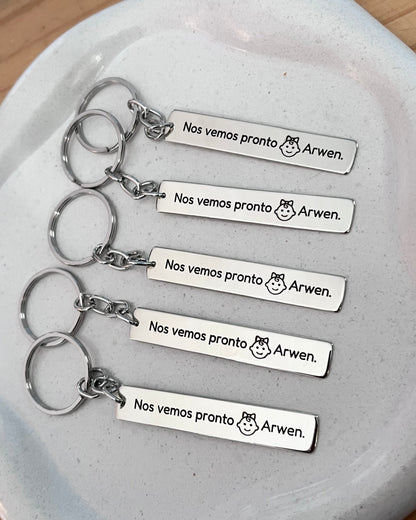 Llavero personalizado en alpaca - 1 chapita