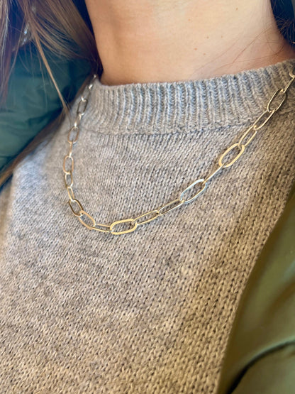 Cadena maciza de eslabones 48 cm con extensión hasta 55 cm de largo