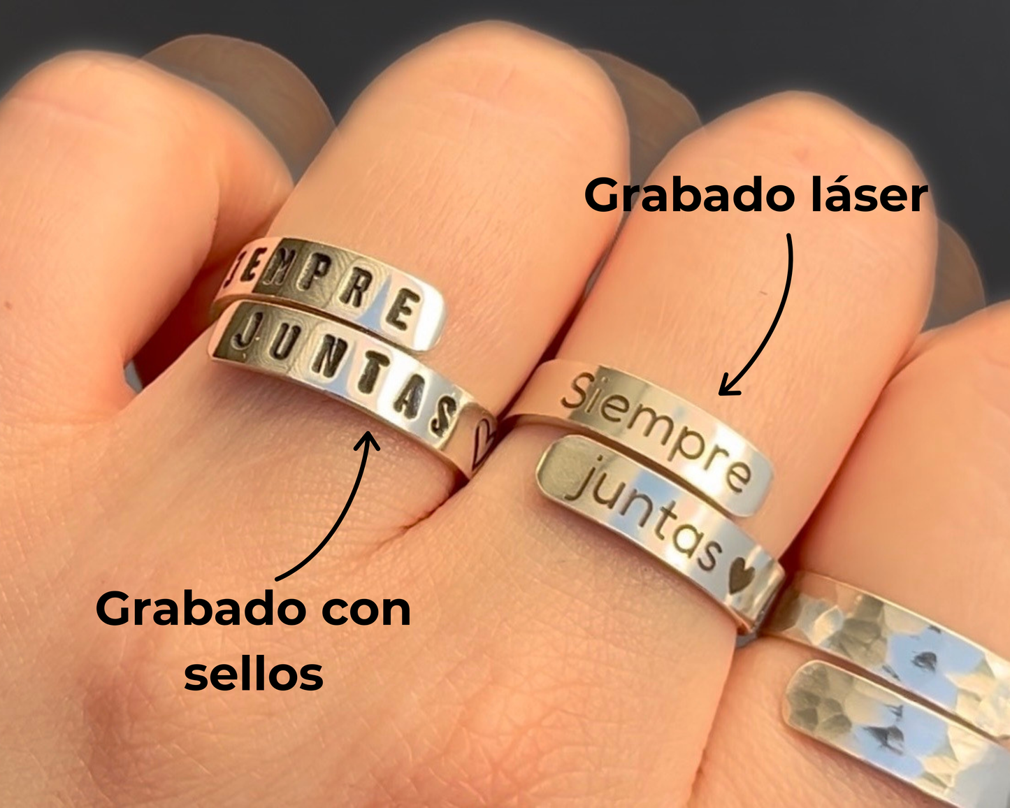 Anillo enrollado grabado